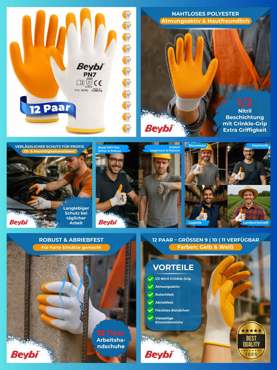 Beybi Gelb Handschuhe