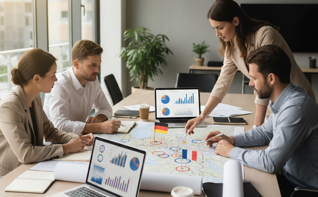 Visual zu europäischer Marktanalyse und Länderauswahl