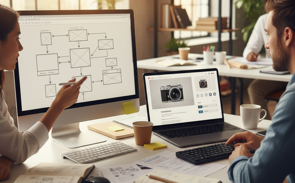 Visual zu E-Commerce-Infrastruktur und mehrsprachiger Website