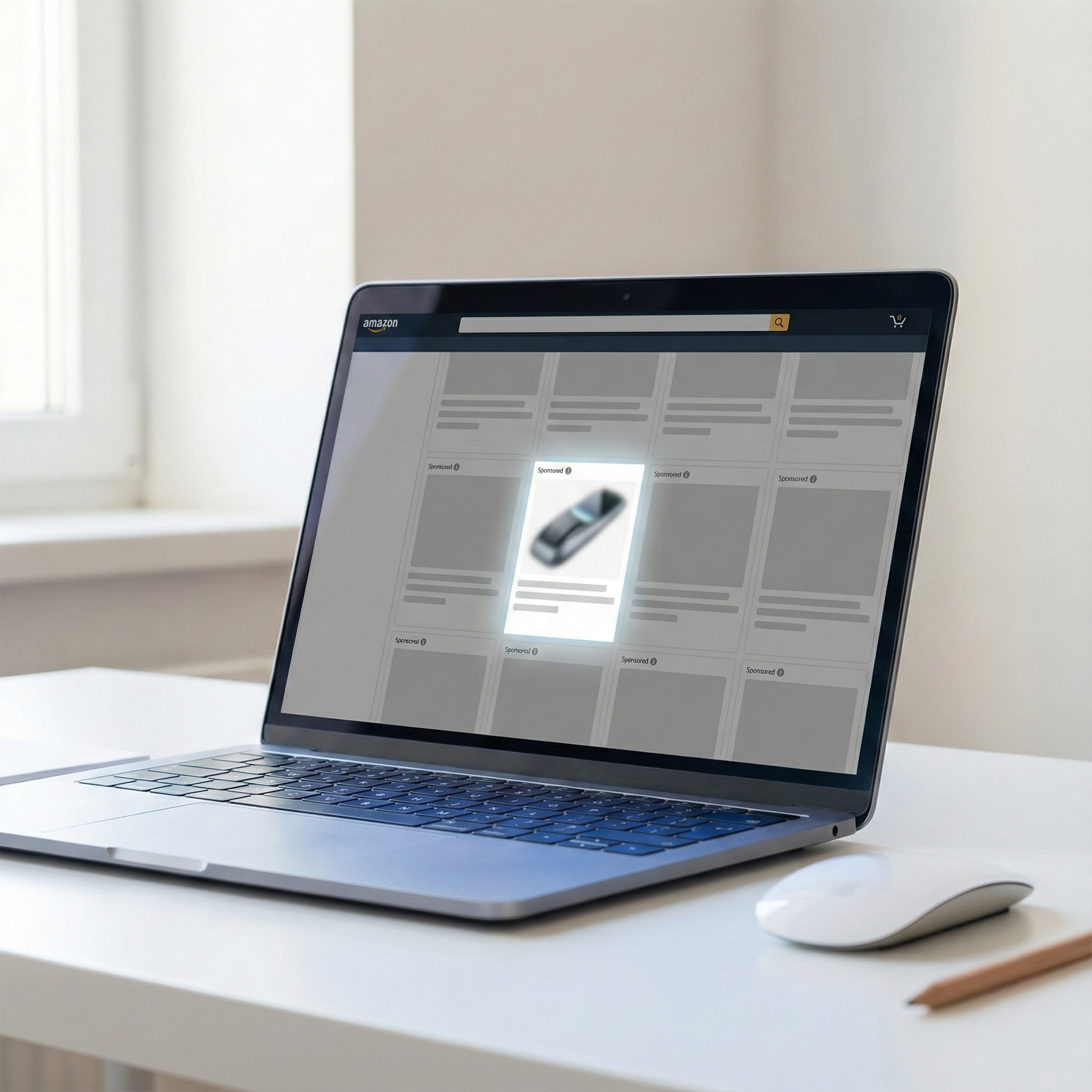 Konzeptbild eines leistungsstarken Produktfotos in einer Amazon-PPC-Kampagne