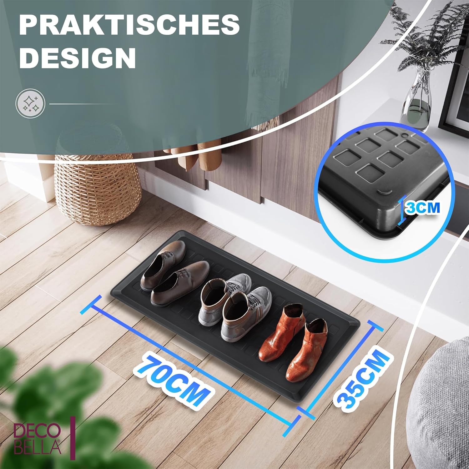 Maßdarstellung Schuhwanne