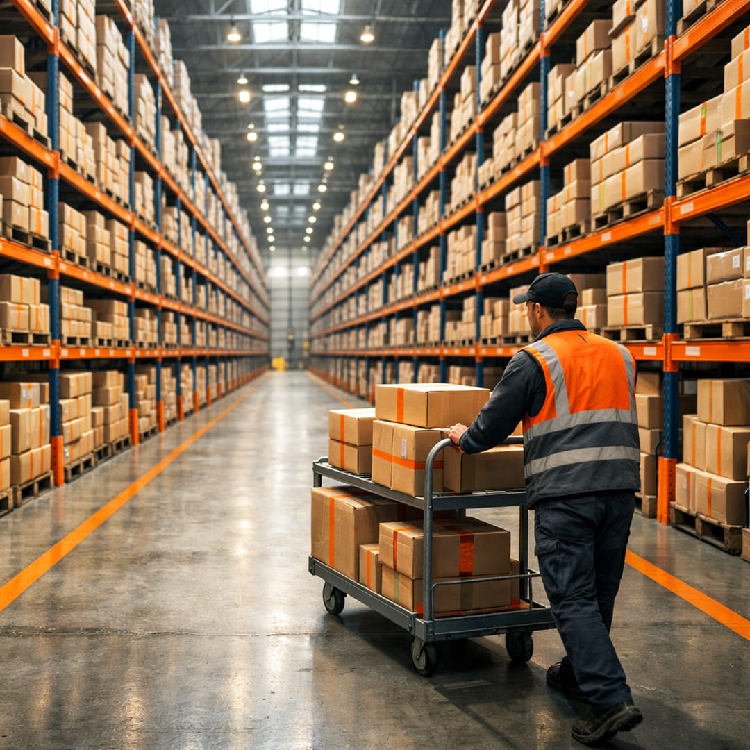 İade ürünlerin Almanya’daki depoda saklanması